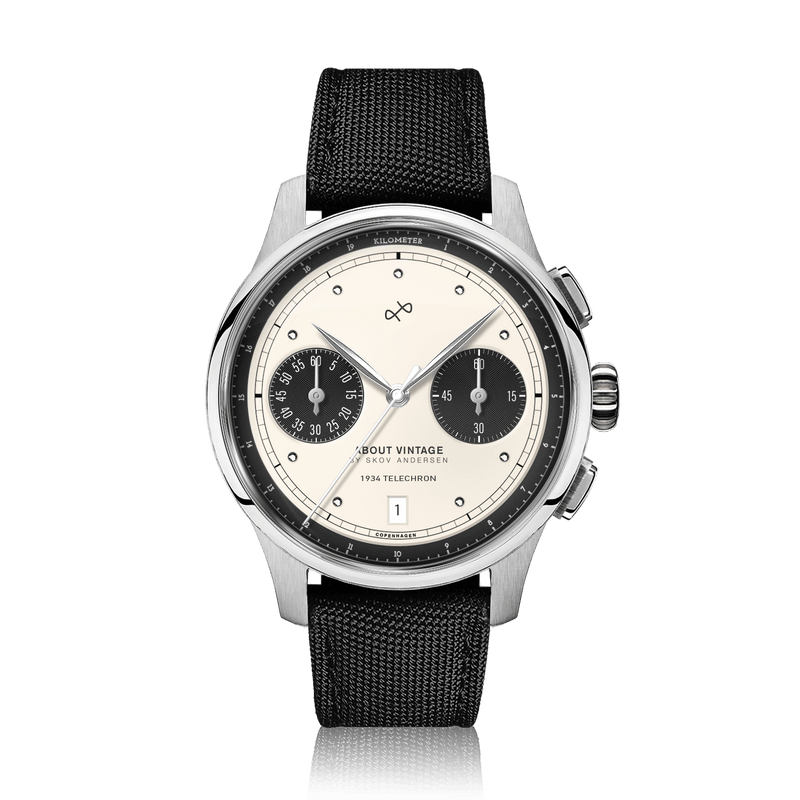 1934 Telechron, Steel / Off White & Black