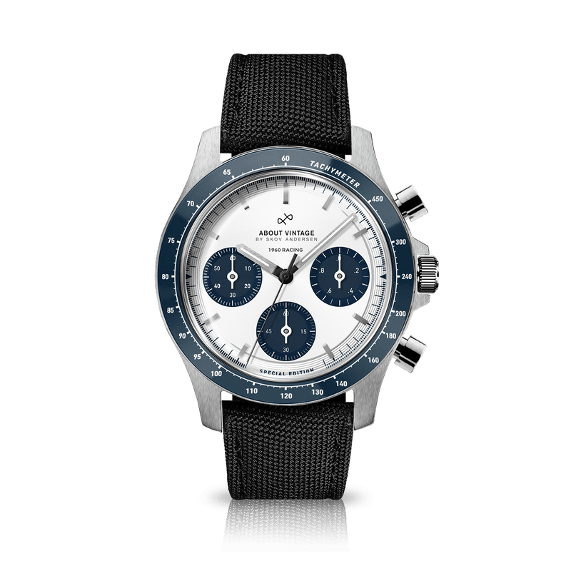 1960 Racing Chronograph, Steel / Navy & White